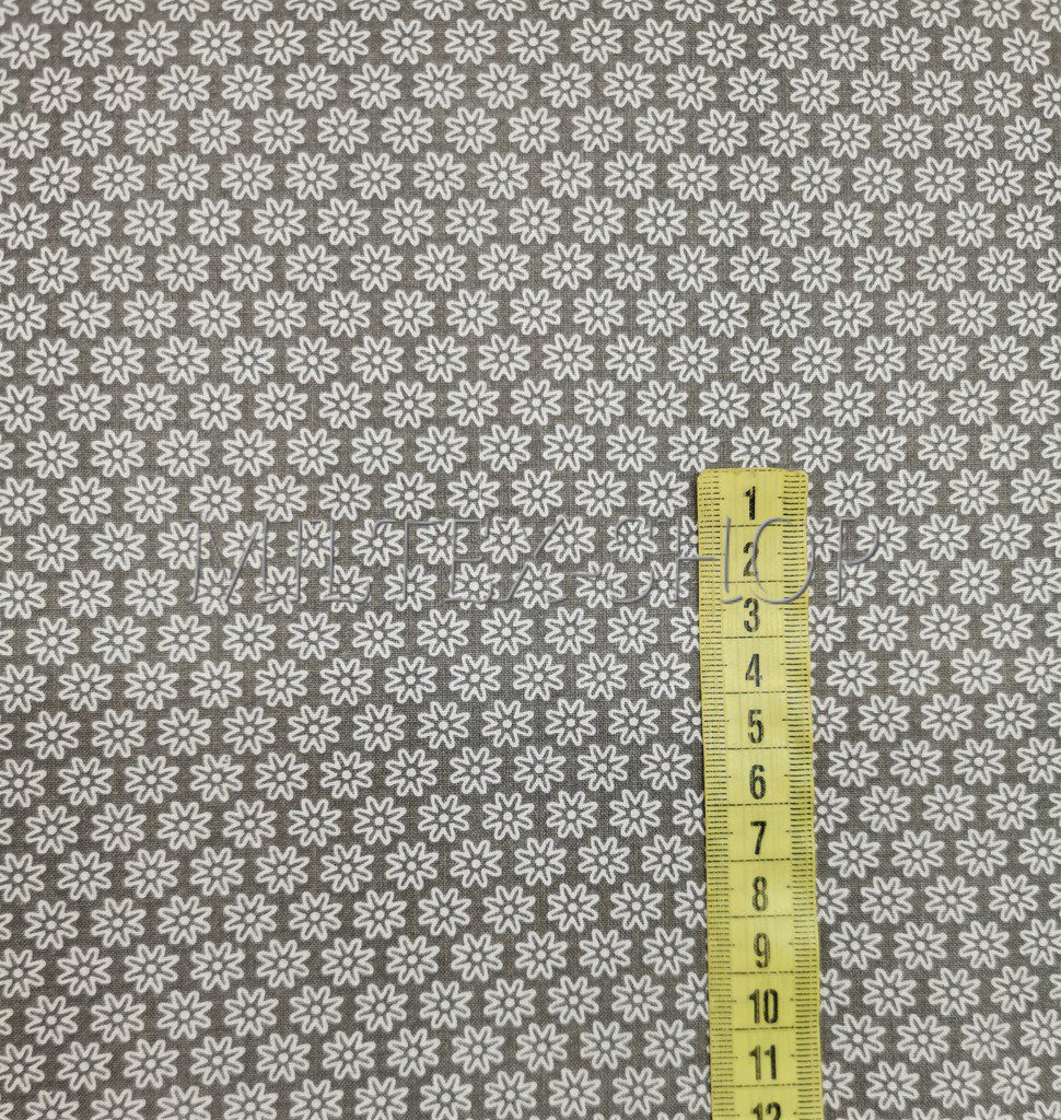 🌼LÁTKA metráž - drobné KYTIČKY šedá šíře 160cm - Obrázek 3