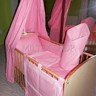 Pětidílná sada do postýlky puntík na růžové